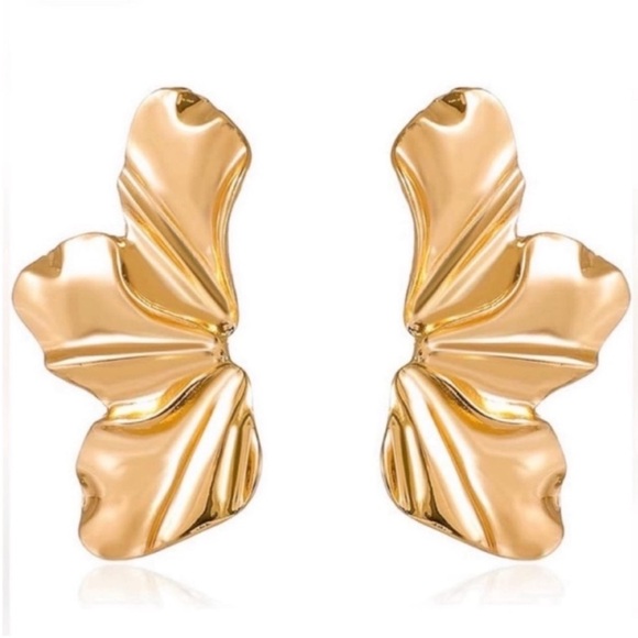 NWOT Calla 14K Gold Plated Statement Earrings - Picture 2 of 2